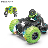 Mini moto télécommandée 5 canaux pour cascades, 3 roues, avec lumières, jouet pour enfants et garçons, idée cadeau