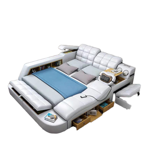 <span class=keywords><strong>Letto</strong></span> Smart King Size <span class=keywords><strong>con</strong></span> Massaggio, Contenitore, Proiettore e Comodini - Set Multifunzionale per Camera da <span class=keywords><strong>Letto</strong></span> - Product Image 3