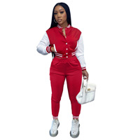 Ensemble 2 pièces pour femmes, automne-hiver 2024, vêtements de jogging, veste de baseball, ensemble sportif 2 pièces, logo personnalisé, jogging pour femmes