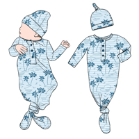 Gigoteuse Nouée Respirante pour Nouveau-né Little Glow Kids en Gros avec Bonnet Assorti pour Enfants
