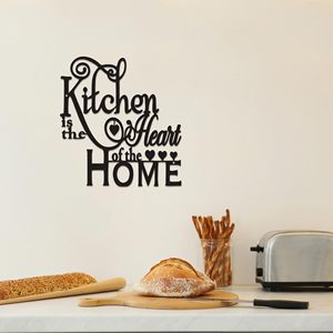 Decorazione da Parete per Cucina, Scultura Moderna in Metallo Nero 'La Cucina è il Cuore della Casa' per Sala da Pranzo, Stile Rustico e Arredamento Cucina - Product Image 4