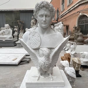 Statua personalizzata del busto della testa di marmo di pietra bianca personalizzata