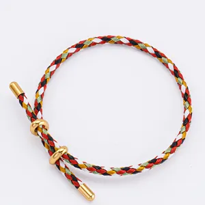 Stainless Steel Wire Rope Bangle With Adjustable DIY Braided Rope Men Women Fashion Jewelry Bracelet