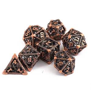 Juego de 7 dados de dragón hueco de Metal de varios lados para DND y mazmorras Tuanlong y juego de mesa elegante diseño de dados de dragón - Product Image 3