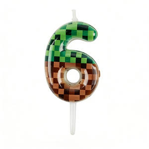 Velas con Números Temáticas de Videojuegos, Velas de Cumpleaños con Dígitos del <span class=keywords><strong>0</strong></span> al 9 para Decoración de Pasteles de Fiesta de Cumpleaños Infantiles al Estilo <span class=keywords><strong>Minecraft</strong></span> - Product Image 3