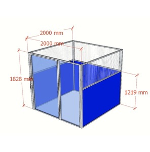 บ้านสุนัขแก้วกระจกนิรภัยสุดสำหรับสุนัขวิ่งพร้อมแผง <span class=keywords><strong>HDPE</strong></span> หรือสแตนเลสใช้ในบ้าน
