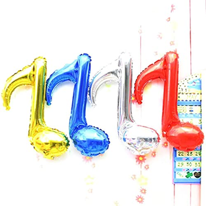 Globos de Aluminio con Notas Musicales Dobles de Dibujos Animados para Niños, Decoración para Fiestas de Cumpleaños Infantiles, Conciertos, Juguetes, Suministros para Bodas - Product Image 2