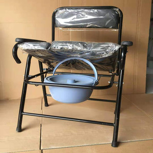 Hengfukang <b>Folding</b> <b>Commode</b> Chair Black Soft Seat For Elderly And Pregnant Women - Product Image 3