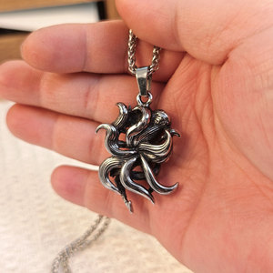 การ์ตูนย้อนยุคจิ้งจอกเก้าหางจี้สแตนเลสยูนิเซ็กส์ฮิปฮอปร็อคสร้อยคอ SP1099 - Product Image 2