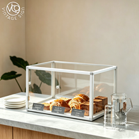Boîte de présentation en acrylique transparente pour croissants, empilable, pour pâtisserie, boulangerie française, café, buffet de petit-déjeuner, hôtel, restaurant