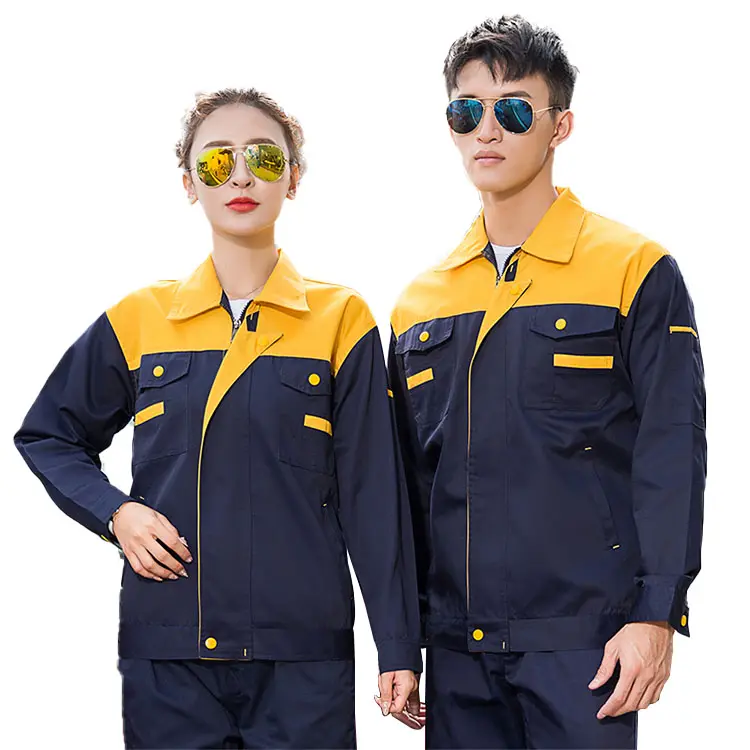 Tinh khiết Polyester Overalls làm việc phù hợp với công nhân xây dựng, nhà máy làm việc đồng phục tùy chỉnh lao động Bảo Hiểm quần áo