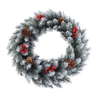 Kunststof kerstkrans met ranken 40/50/60 cm moderne minimalistische stijl voor feestelijke decoratie kerstversiering