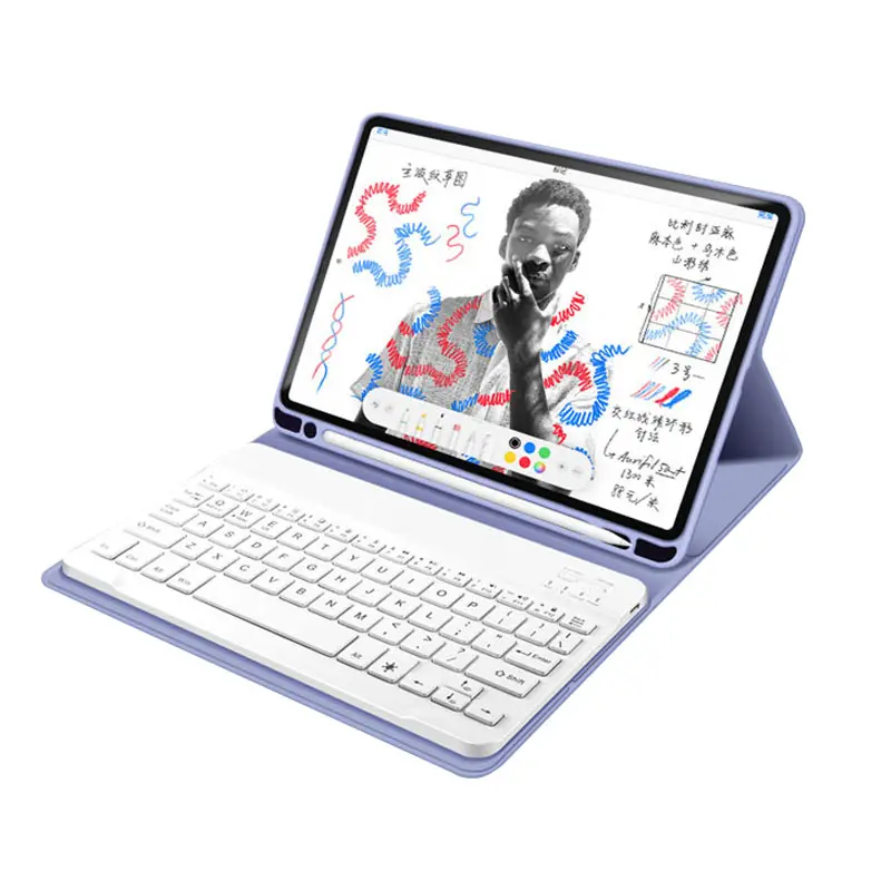 Sarung Keyboard BT Portabel, Pelindung Baru untuk iPad Pro 12.9 2021 Keyboard untuk iPad Mini 6