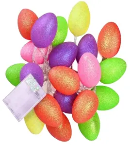 Glitter sıcak beyaz işık paskalya yumurta dize ışık dekorasyonu toptan Leds plastik çocuklar Ce özelleştirilmiş paskalya sepeti XY-EF101