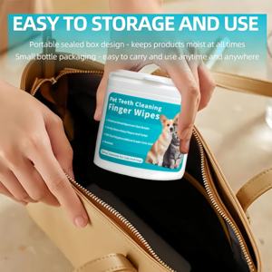Limpiador de dientes para el cuidado de mascotas más vendido, toallitas para los dedos para eliminar el sarro de los dientes de los perros y gatos, 50 Uds. - Product Image 4