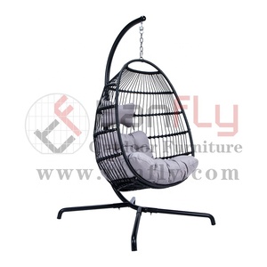 Patio <strong>Swing</strong> Hanging Chair <strong>Single</strong> Seat Outdoor Garden Egg Chair <strong>Swing</strong> with Stand - Product Image 1