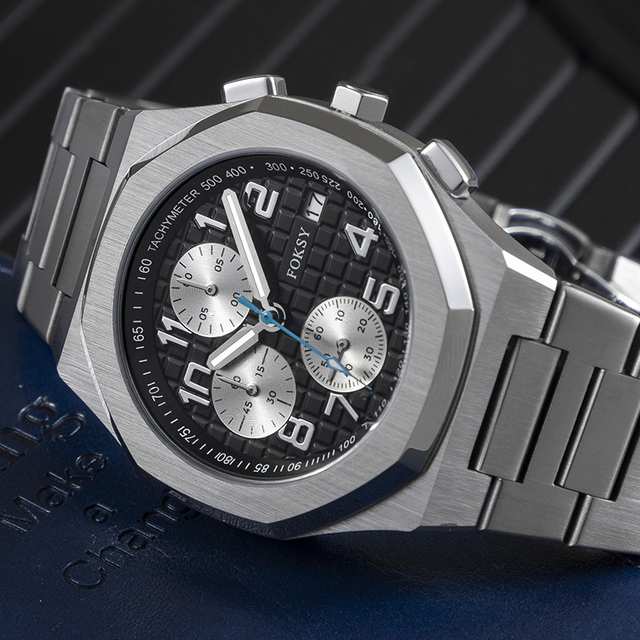 Customized Chronograph Quartz Stainless Steel Back Japan Movt Watches for Men