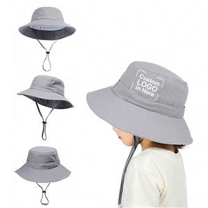 Xj7 Factory Summer Beach Children Fisherman <b>Hats</b> for <b>With</b> <b>String</b> Custom Logo Printed Boys and Girls Kids <b>Bucket</b> <b>Hat</b> - Product Image 1