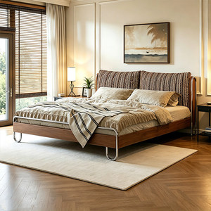 Lit de repos Boori en bois massif, mobilier de chambre à coucher simple, classique, durable et confortable, taille King ou Queen, pour adultes - Product Image 6