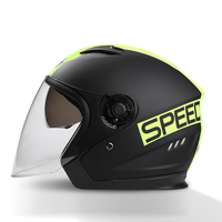 Casques de moto demi-coque à double visière pour scooter, casque de moto, casque de motocross
