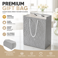 Sac en papier gaufré de luxe prêt à commander avec poignée en corde, service de logo personnalisé, fond durable pour emballage cadeau de magasin de vêtements