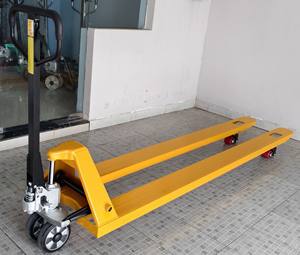 Chariot à palettes manuel de haute qualité, capacité de charge de 2,5 tonnes, fourche extra-longue de 2500 mm, nouveau nylon PU, garantie de 12 mois - Product Image 3