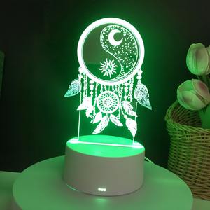 Veilleuse tactile 3D attrape-rêves à motifs colorés et changeants de couleur, petit cadeau pour la famille, ornement créatif pour la maison - Product Image 2