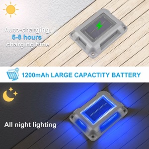 1PC Lampe Solaire Extérieure à Lumière Bleue, Lampadaire Solaire, Lampe de Jardin, Lampe Encastrée pour Escalier, Lampe Solaire Enterrée pour Terrasse - Product Image 5