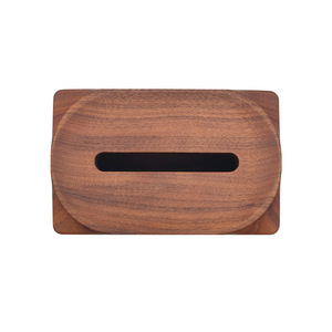 Caja de pañuelos de madera de nogal negro Yonghui, 19,6x12,6x11cm, estilo chino retro, almacenamiento práctico para sala de estar - Product Image 3