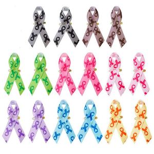 Pin de lazo de concienciación sobre el cáncer de mama y el VIH - Pines promocionales de caridad para eventos y recaudaciones de fondos - Product Image 1