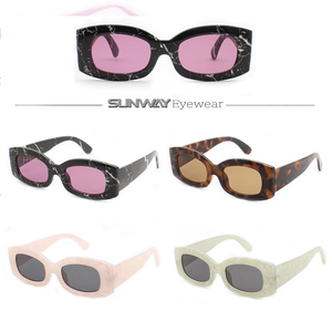 Gafas de Sol Rectangulares Pequeñas de Marca de Lujo, Logotipo Personalizado OEM ODM, Gafas de Sol de Mármol Negro para Hombre y Mujer con Lentes de Alta Calidad - Product Image 2