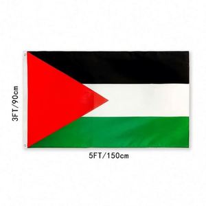 Drapeau national palestinien personnalisé pour l'extérieur, 3x5 pieds (90x150cm), en polyester, avec 2 œillets en laiton, style de suspension personnalisé - Product Image 2