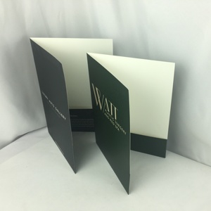 Folder bisnis promosi File kertas a4 kustom Folder presentasi bisnis Linen Logo Foil - Product Image 5