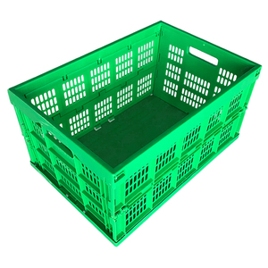 600-360 blue large plastic folding basket, fruit and vegetable turnover basket, folded logistics storage crate