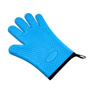 Gants de four en silicone avec doigts, imperméables, isolation thermique, protection haute température pour la cuisson, la cuisine, le barbecue et la cuisine - Product Image 1