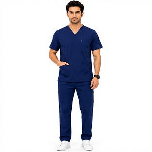 Tenue médicale professionnelle pour hommes, ensemble jogging 2 pièces, respirant, en spandex, uniforme de médecin/infirmier, tendance - Product Image 1