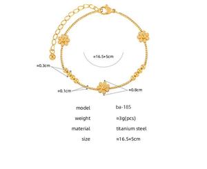 Vendita calda di tre piccole margherite <span class=keywords><strong>bracciale</strong></span> gioielli in acciaio titanio rotondo perline <span class=keywords><strong>oro</strong></span> braccialetto per la ragazza - Product Image 6
