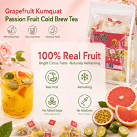 Groothandel Private Label Cold Brew Grapefruit Passievrucht Kumquat Thee Piramide Zakjes 10g Natuurlijke Fruitthee Gereed voor Verzending