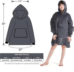 Eco-Friendly Modern <strong>Minecraft</strong> Kids' Oversized <strong>Hoodie</strong> Fleece Robe-Solid Color Printed Design Lightweight One Size - Product Image 2