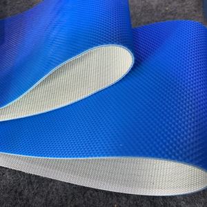 Bande transporteuse pour machine à nouilles, bande transporteuse pour machine à pâtisserie, bande transporteuse en PU bleu à motif <span class=keywords><strong>diamant</strong></span> - Product Image 1