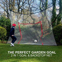 Filet de sécurité portable 12x9ft Installation gratuite Barrière de filet autoportante Rebondisseur de football 2-en-1 pour l'entraînement