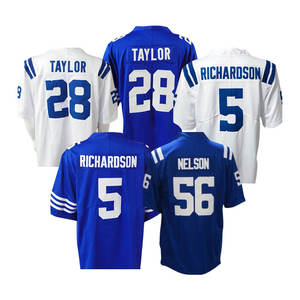 เสื้อฟุตบอลอเมริกันปักลายใหม่2025 jonathan Taylor 28 richardson 5 Nelson 56อินเดียแนโพลิสทีมเจอร์ซีย์สั่งทำ - Product Image 4