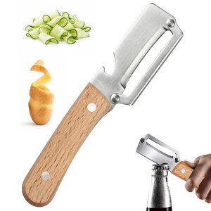 <span class=keywords><strong>Éplucheur</strong></span> <span class=keywords><strong>de</strong></span> légumes multifonctionnel KITCHENCARE OEM avec manche en bois, <span class=keywords><strong>éplucheur</strong></span> <span class=keywords><strong>manuel</strong></span> pour pommes <span class=keywords><strong>de</strong></span> <span class=keywords><strong>terre</strong></span> et carottes - Product Image 1