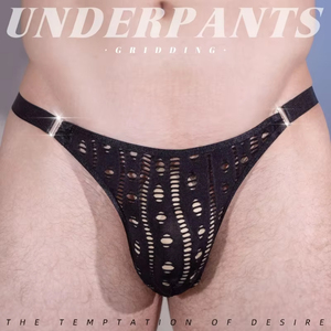 Intimo Sexy da <span class=keywords><strong>Uomo</strong></span> in Rete, Lingerie Sissy, <span class=keywords><strong>Perizoma</strong></span> T-Back, Mutandine Trasparenti in <span class=keywords><strong>Pizzo</strong></span> ad Alta Elasticità, G-String Erotico a Vita Bassa con Taglio a U Convesso - Product Image 2