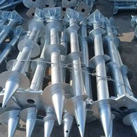 Vis de terre photovoltaïque en acier à visser de type U, poteau hélicoïdal, finition galvanisée à chaud, capacité de 2000 kg pour l'énergie solaire
