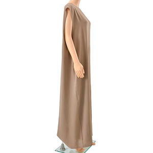 Nouvelle robe intérieure sans manches de couleur unie pour Abaya Ice Silk Lady Modest Ethnic Styl Inner Slip Dress Abaya - Product Image 3