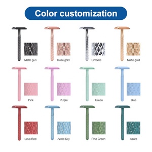 Eco Friendly Manual Hair Shaving Black <strong>Double</strong> <strong>Edge</strong> Blade Safety Metal Butterfly Open <strong>Razor</strong> - Product Image 3