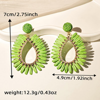 Yeni kadın plaj küpe genç kız takısı toptan moda rafya çiçek çember sarkan küpe boho küpe