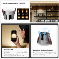 Spot encastré LED Ecolux CE ETL SAA à intensité variable 7w-20w 220V, CRI 95 élevé, pour hôtel, projet, aluminium COB