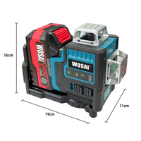 Niveau laser 4D industriel vert auto-nivelant 360 degrés horizontal vertical 12 lignes avec batterie au lithium